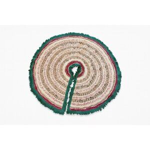 Fabric  Christmas Tree Skirt Hand Painted  It Came Upon A midnight Clear Vintage